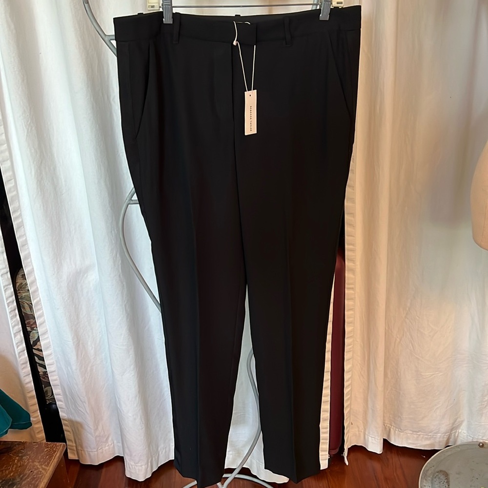 Rebecca Taylor Slim Tuxedo Pant Black Lined 12 NWT